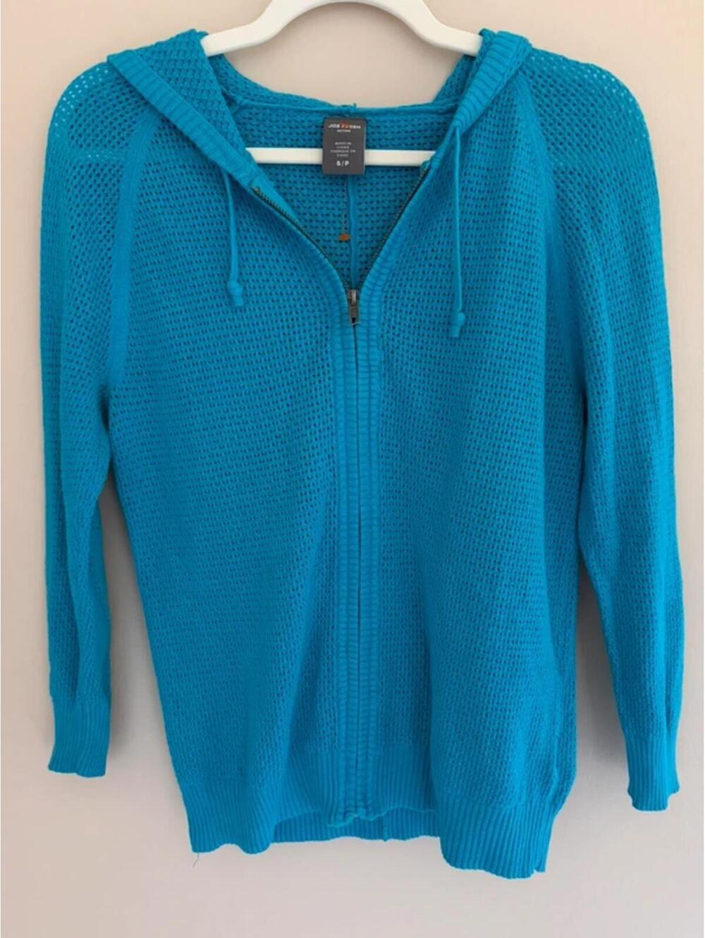Joe Fresh Bright Blue knit zip-up hoodie